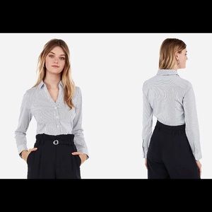 Original Stripe Y-Neck Essential Shirt (Express)